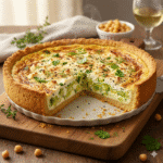 Torta Vegetariana: Grão-de-Bico com Alho-Poró (Sem Glúten)